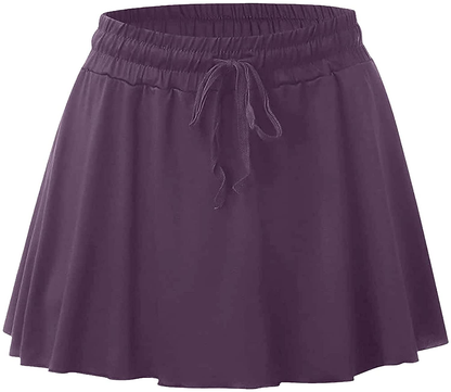 Burband Womens High Waisted Flowy Tennis Skirts Gym Yoga Pants Stretchy Pleated Golf Biker Shorts Summer Cute Lounge Skirts Apparel & Accessories > Clothing > Underwear & Socks > Shapewear Burband   