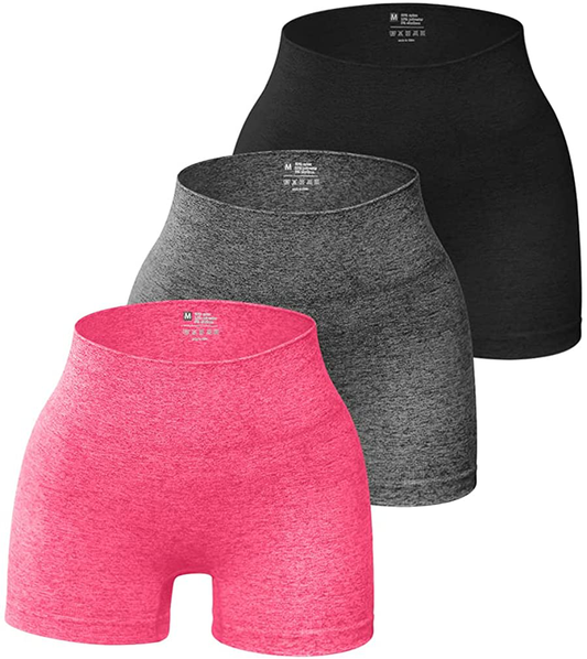 OQQ 3 Piece for Women Yoga Shorts Workout Athletic Seamless High Wasit Gym Leggings Apparel & Accessories > Clothing > Shorts Kylie Max   