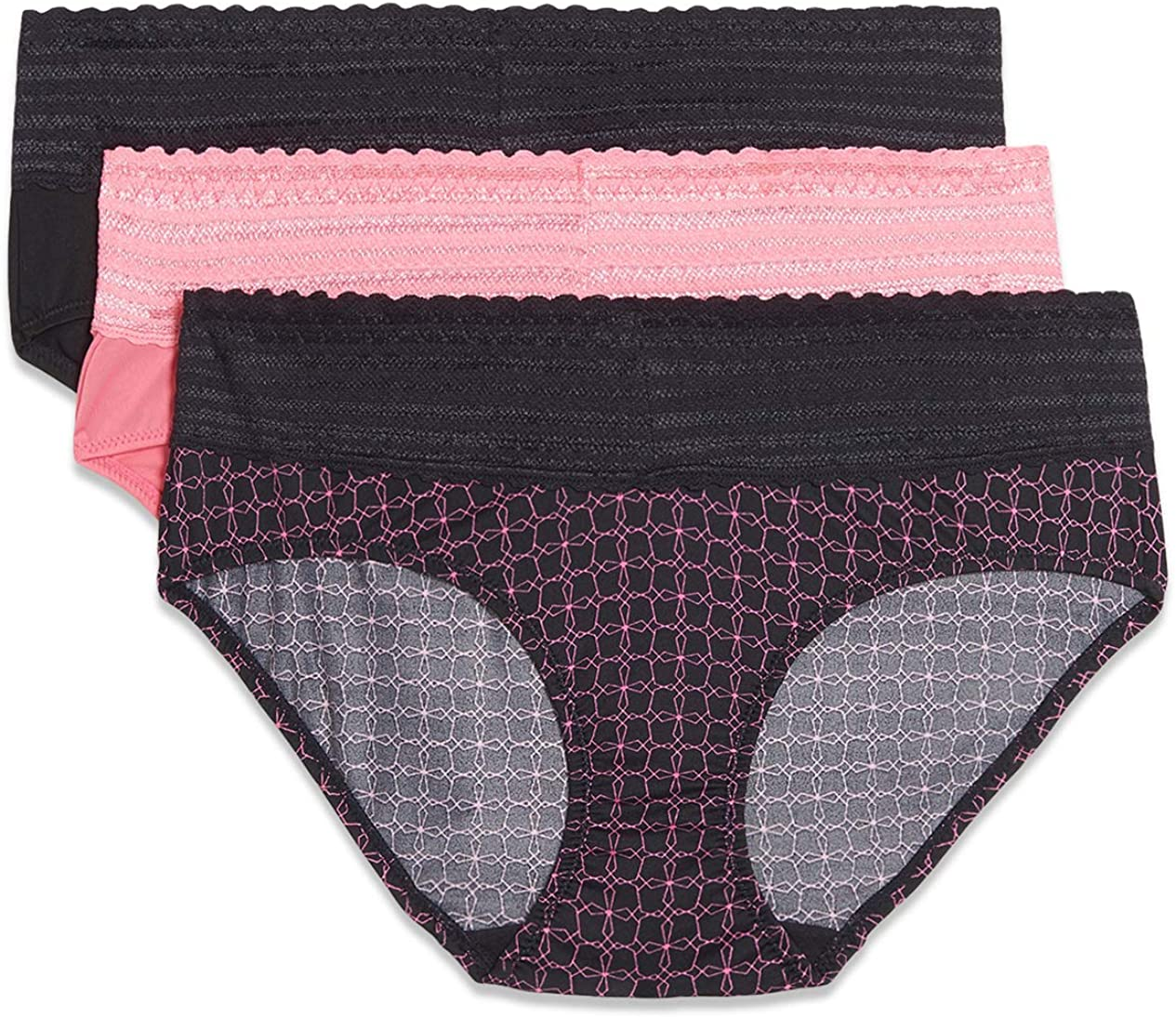Warner'S Women'S Blissful Benefits No Muffin Top 3 Pack Hipster Panties Apparel & Accessories > Clothing > Underwear & Socks > Underwear Warner's   