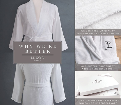 Luxor Linens Couple'S Terry Cloth Bathrobe Egyptian Cotton Unisex Luxurious Soft Plush Elegant San Marco Apparel & Accessories > Clothing > Sleepwear & Loungewear > Robes Kylie Max   