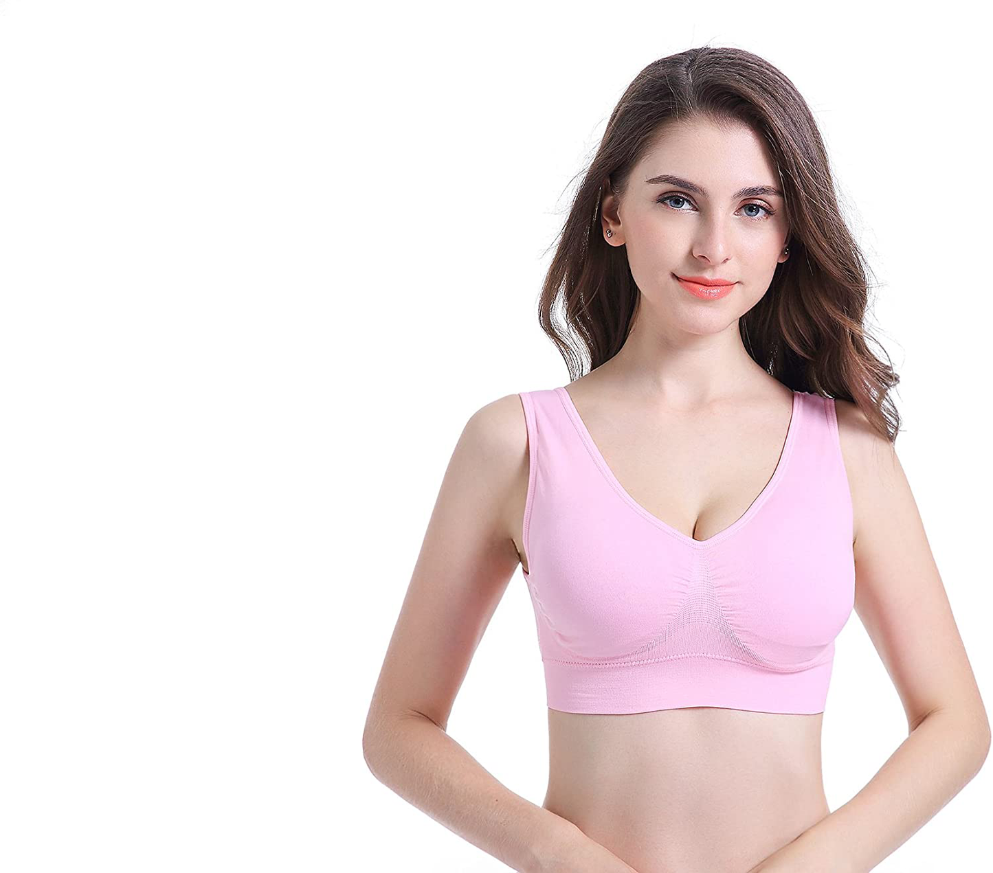 PRETTYWELL Sleep Bras for Women, Comfort Seamless Wireless Stretchy Sports Bra,3 Pack Yoga Bras, with Removable Pads Apparel & Accessories > Clothing > Underwear & Socks > Bras Kylie Max   