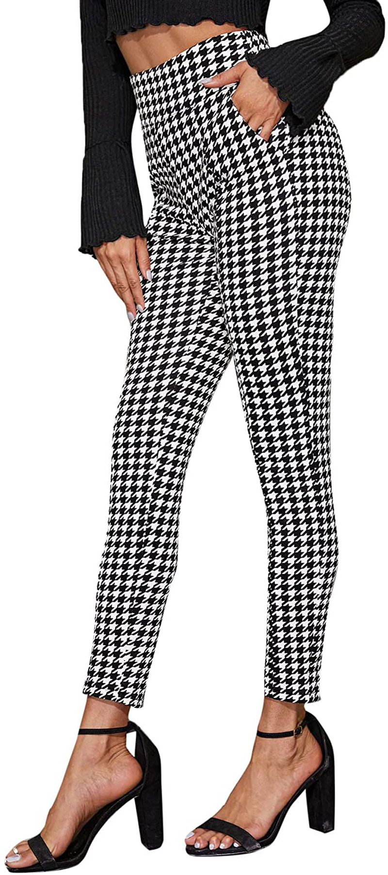 SweatyRocks Women's Casual Skinny Leggings Stretchy High Waisted Work Pants Apparel & Accessories > Clothing > Activewear SweatyRocks   