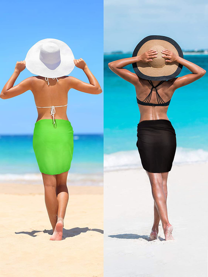 Chuangdi 2 Pieces Women Beach Wrap Sarong Cover up Chiffon Swimsuit Wrap Skirts Apparel & Accessories > Clothing > Swimwear Kylie Max   