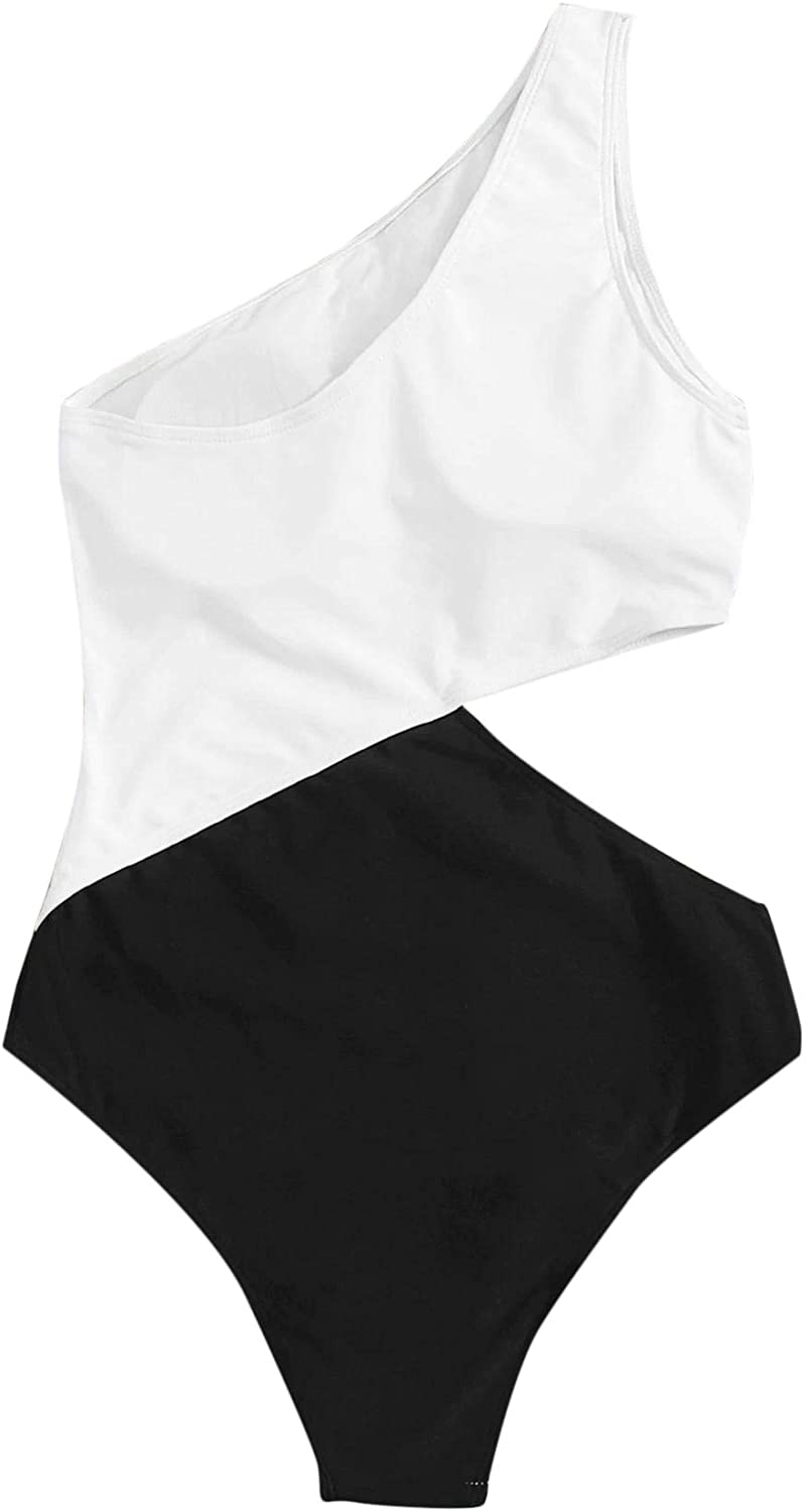 Sweatyrocks Women'S Bathing Suits One Shoulder Cutout One Piece Swimsuit Swimwear Monokini Apparel & Accessories > Clothing > Swimwear Kylie Max   