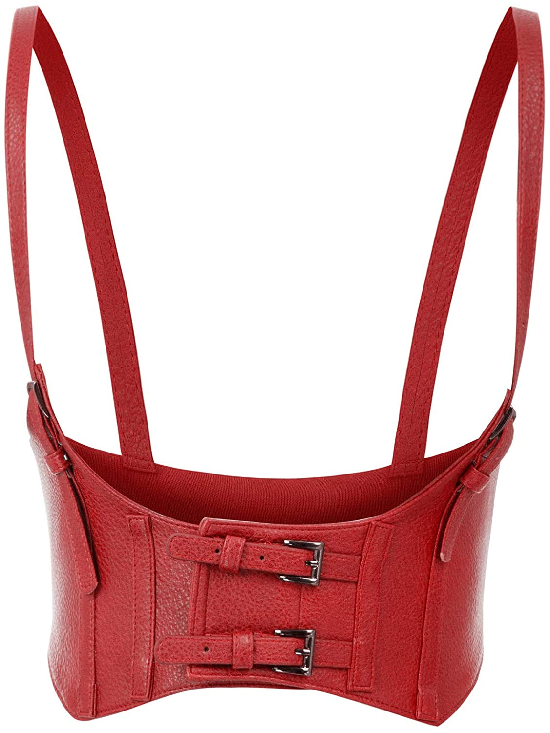 KANCY KOLE Women Fashion Faux Leather Waist Belt Steampunk Underbust Corset Apparel & Accessories > Clothing > Underwear & Socks > Lingerie KANCY KOLE Red XX-Large 