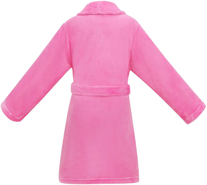 Kids Girls Boys Soft Plush Cover up with Long Sleeve Two Pockets Apparel & Accessories > Clothing > Sleepwear & Loungewear > Robes Kylie Max   