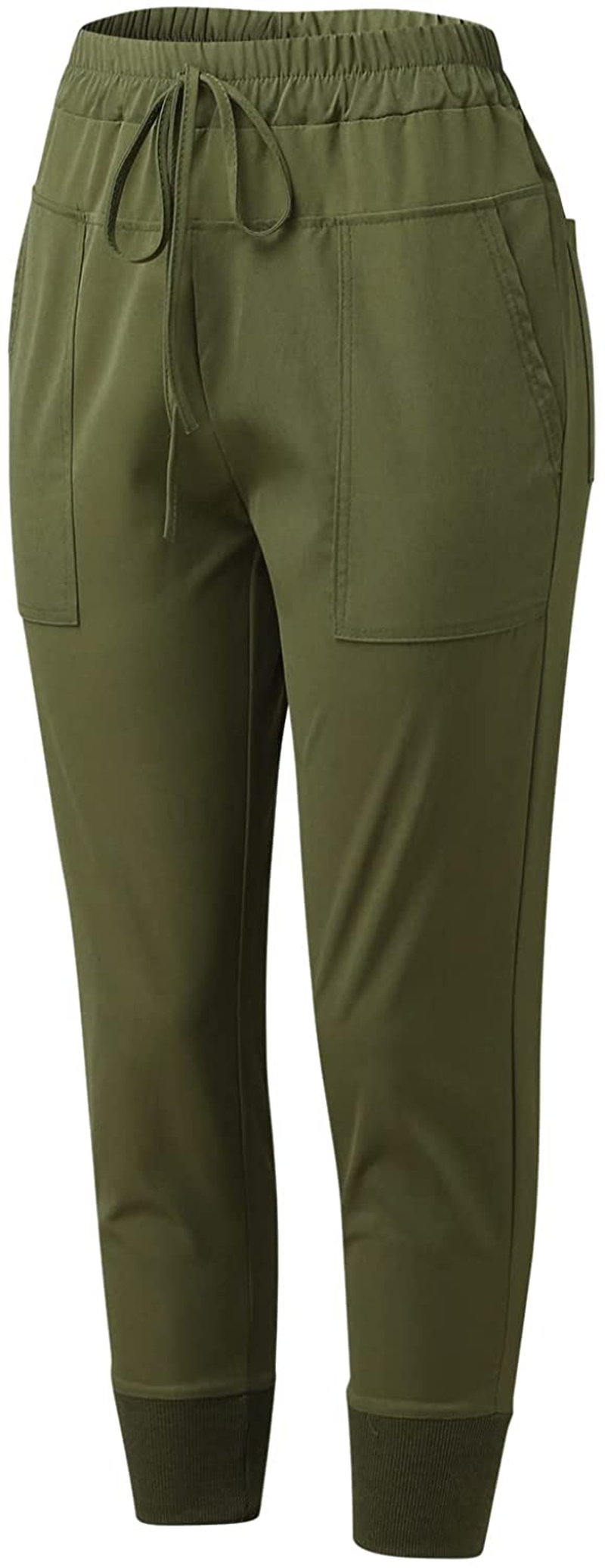 Burband Womens Cotton Elastic Waist Tactical Joggers Pants Cargo Sweatpants with Pockets Hiking Linen Yoga Lounge Trousers Apparel & Accessories > Clothing > Underwear & Socks > Shapewear Burband   