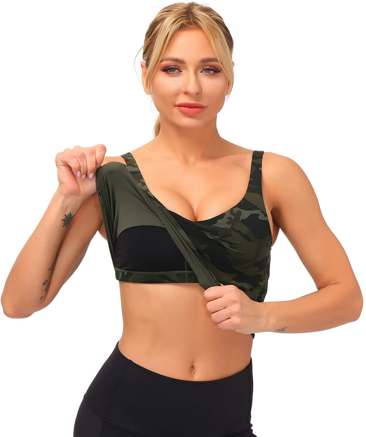 Dragon Fit Sports Bra for Women Longline Padded Bra Yoga Crop Tank Tops Fitness Workout Running Top Apparel & Accessories > Clothing > Underwear & Socks > Bras Kylie Max   