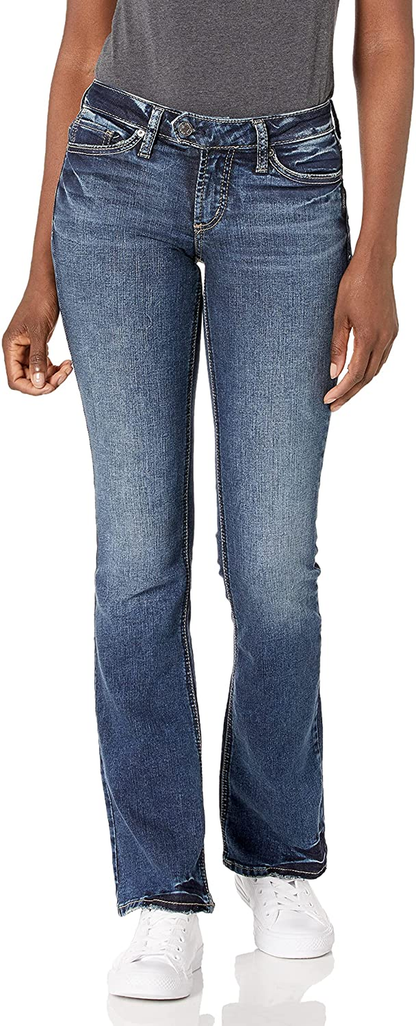 Silver Jeans Co. Women'S Tuesday Low Rise Slim Bootcut Jeans Apparel & Accessories > Clothing > Underwear & Socks > Underwear KYLIE MAX Dark Button Tab 26W x 33L 