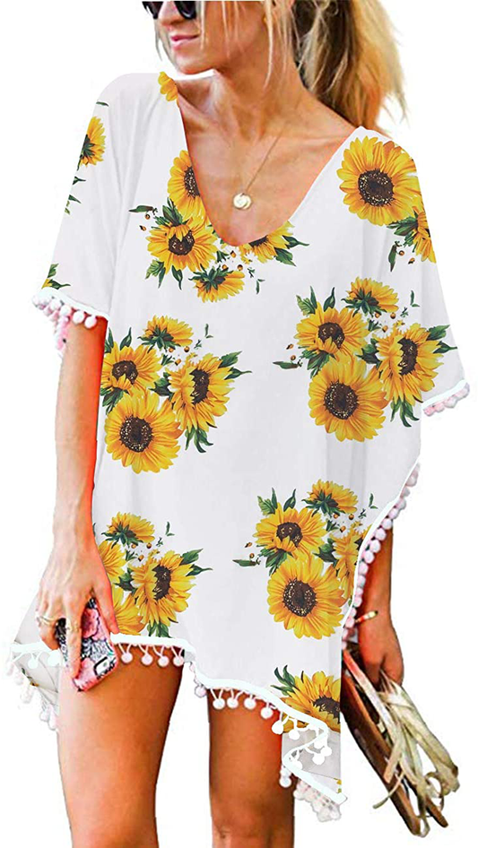 CPOKRTWSO Women’S Crochet Chiffon Tassel Swimsuit Beach Bikini Cover Ups for Swimwear Apparel & Accessories > Clothing > Swimwear Kylie Max   