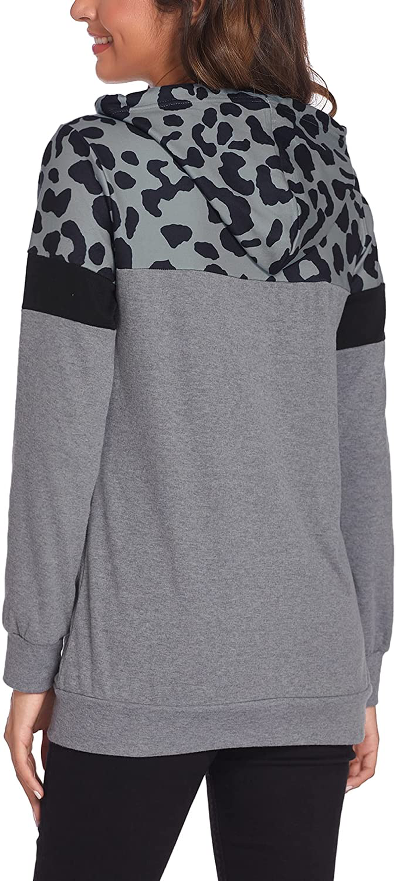 Bluetime Women Drawstring Pullover Hoodies Casual Long Sleeve Tops Color Block Sweatshirts with Pocket (S-XXL) Apparel & Accessories > Clothing > Activewear Kylie Max   