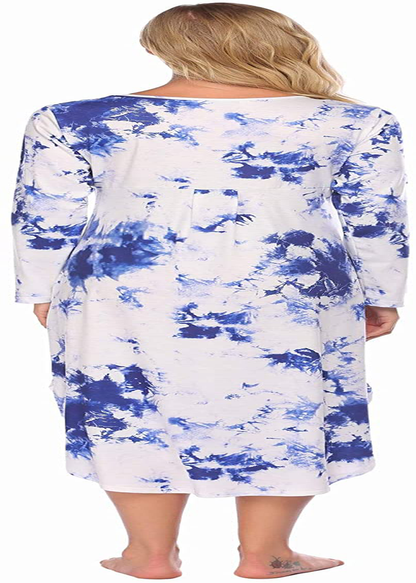 Ekouaer Nightgowns Womens V Neck Nightshirts Long Sleeve Sleepwear plus Size Night Wear S-XXL Apparel & Accessories > Clothing > Sleepwear & Loungewear > Nightgowns Kylie Max   