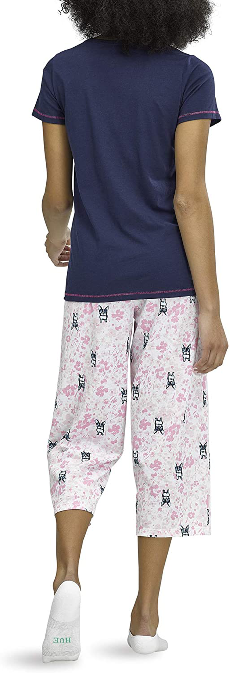 Hue Printed Knit Short Sleeve Tee and Capri 2 Piece Pajama Set Sleepwear Apparel & Accessories > Clothing > Sleepwear & Loungewear > Pajamas Kylie Max   