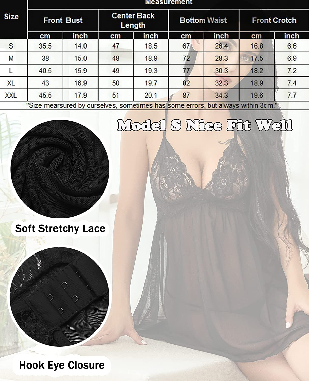 Avidlove Women Negligees Lingerie Lace Babydoll Sexy Chemise Exotic Mesh Nightgowns Apparel & Accessories > Clothing > Underwear & Socks > Lingerie Kylie Max   