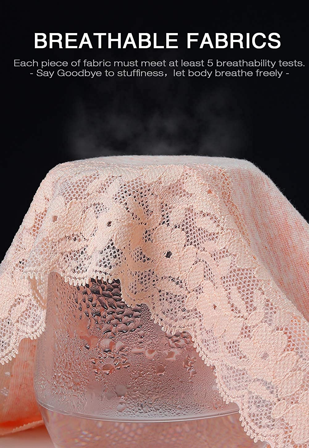 Cotton Panties for Women Bikini Underwear Hipster Underpants Lace Briefs Pack Apparel & Accessories > Clothing > Underwear & Socks > Underwear Wealurre   