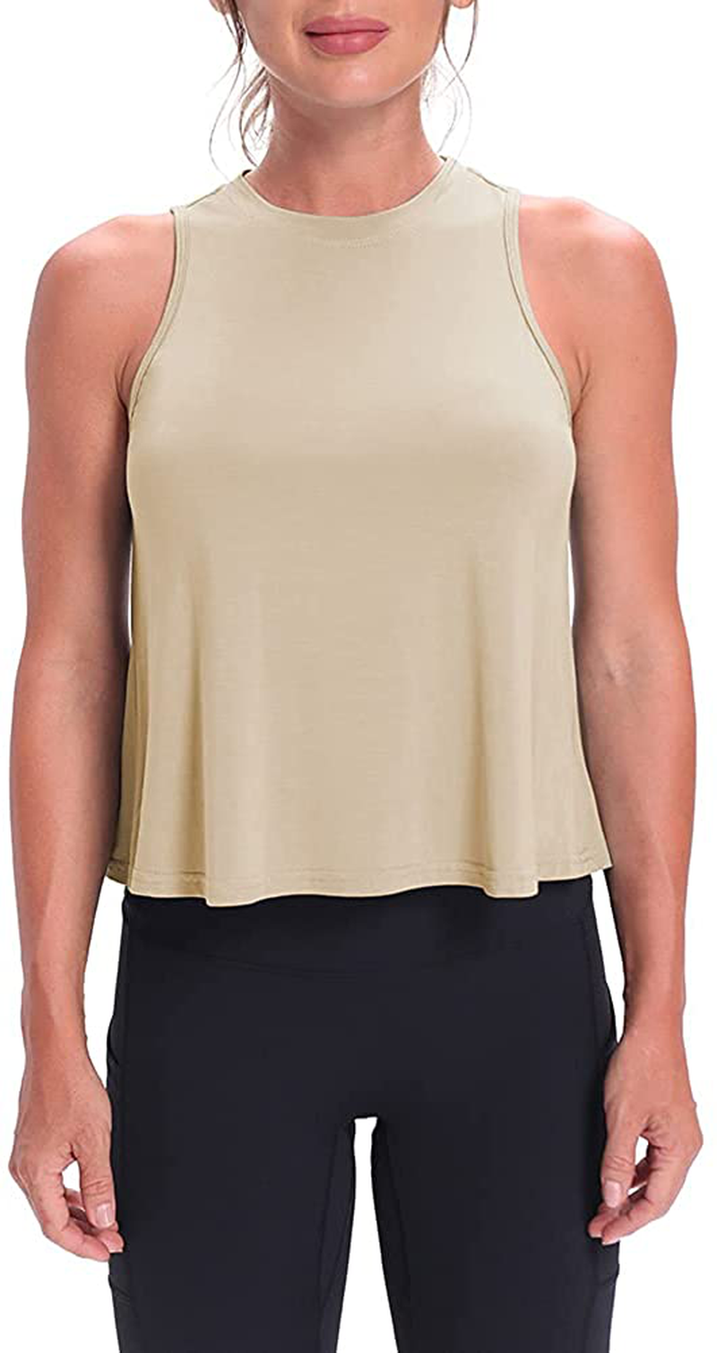 Mippo Crop Tops for Women Womens Workout Tops Flowy Cropped Tank Tops Athletic Shirts Apparel & Accessories > Clothing > Activewear Kylie Max   
