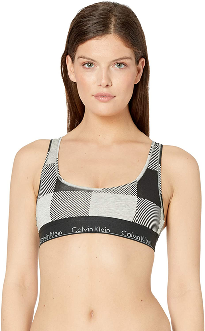 Calvin Klein Women'S Modern Cotton Bralette Apparel & Accessories > Clothing > Underwear & Socks > Lingerie Calvin Klein Buffalo Check Grey X-Large 