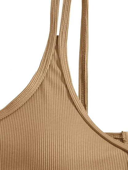 SweatyRocks Women's Bathing Suits Spaghetti Strap Criss Cross Back Bikini Ribbed Swimsuit Apparel & Accessories > Clothing > Swimwear SweatyRocks   