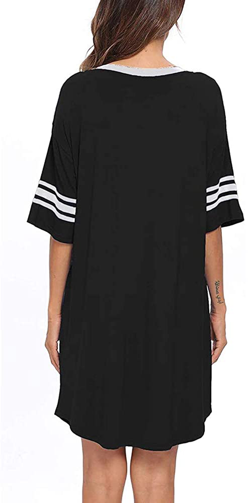 Sleep Shirts for Women Soft Modal Novelty Night Shirts V Neck Loose Nightgowns Cute Printed Sleepwear Apparel & Accessories > Clothing > Sleepwear & Loungewear > Nightgowns Kylie Max   
