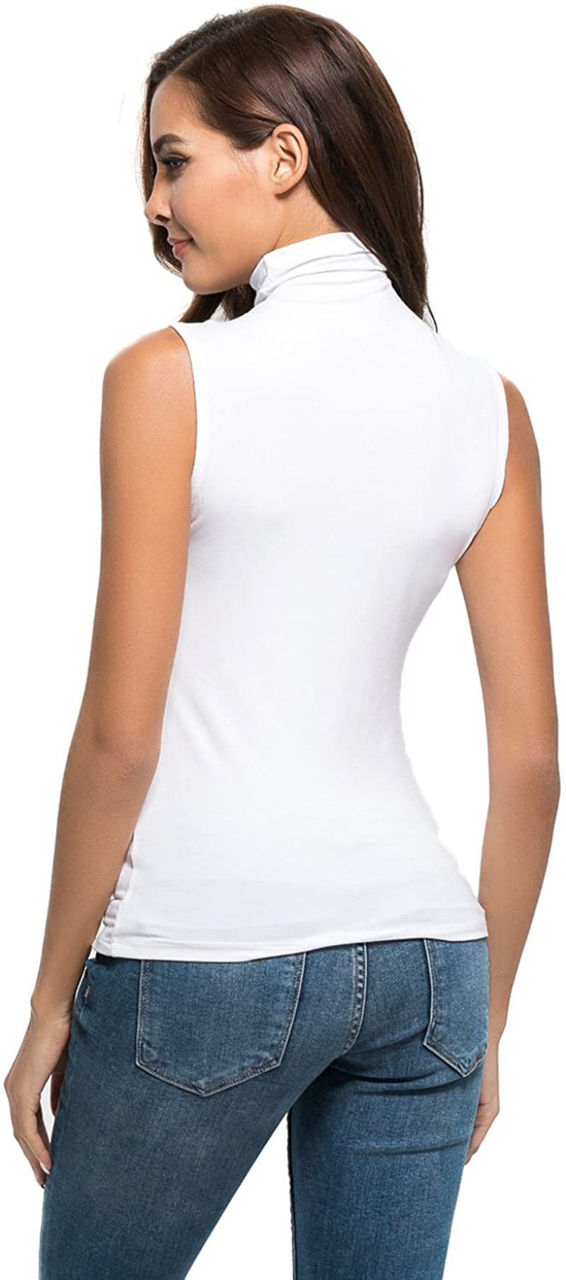 Nasperee Women Sleeveless Mock Turtleneck Tank Tops Slim Fit Stretchy Layer Tee Shirts Apparel & Accessories > Clothing > Activewear Kylie Max   