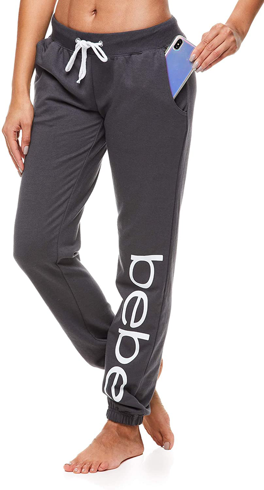 Bebe Womens Sweatpants French Terry Jogger Lounge Sleep Pajamas Apparel & Accessories > Clothing > Activewear Kylie Max   