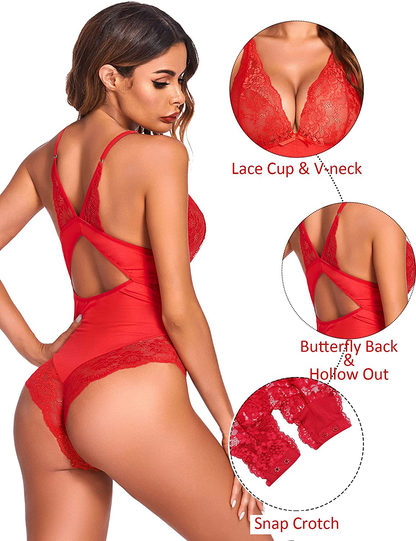 Avidlove Women Lingerie Bodysuit Snap Crotch Teddy One Piece Babydoll Apparel & Accessories > Clothing > Underwear & Socks > Lingerie Avidlove   