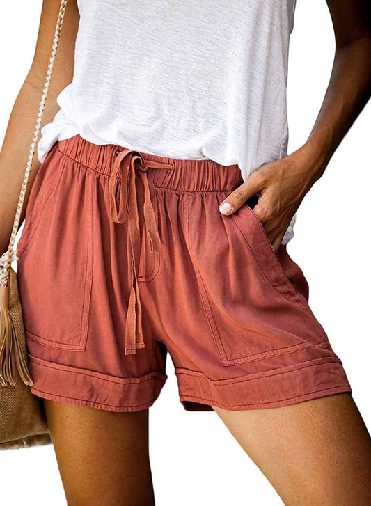 Wielsscca Womens Drawstring Shorts Summer Elastic Waist Casual Lightweight with Pockets Apparel & Accessories > Clothing > Shorts Kylie Max   