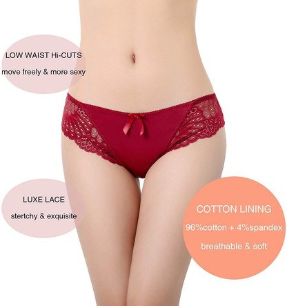 LEVAO Womens Bikini Panties Underwear Lace Hipster Seamless Sexy Hi Cuts Pack 6 Apparel & Accessories > Clothing > Underwear & Socks > Underwear LEVAO   