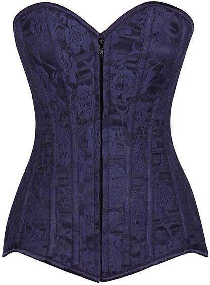 Daisy Corsets Lavish Dark Grey Lace Overbust Corset Apparel & Accessories > Clothing > Underwear & Socks > Lingerie Daisy corsets Navy Blue 4X 