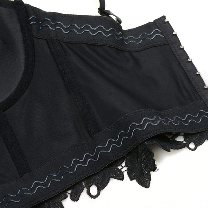 ELLACCI Women'S Floral Lace Bustier Crop Top Gothic Corset Bra Tops Black Apparel & Accessories > Clothing > Underwear & Socks > Lingerie ELLACCI   
