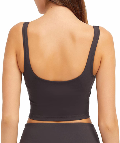 Lemedy Women Sports Bra Longline Crop Tank Top Padded Workout Running Yoga Apparel & Accessories > Clothing > Underwear & Socks > Bras Kylie Max   