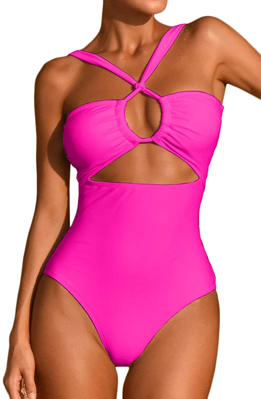 Ioiom Women'S Sexy Front Cross One Piece Swimsuits High Waisted Tummy Control Bathing Suits Apparel & Accessories > Clothing > Swimwear Kylie Max   