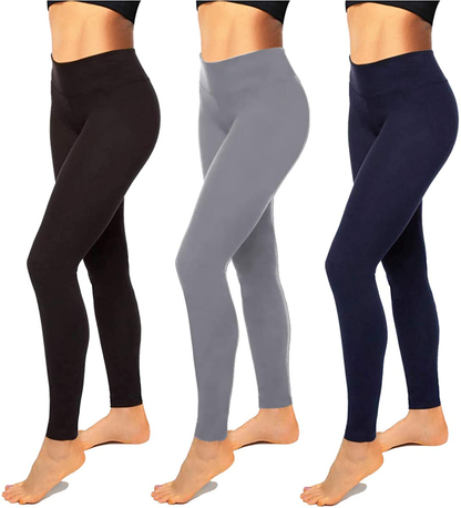 High Waisted Leggings for Women-Womens Black Seamless Workout Leggings Running Tummy Control Yoga Pants Reg&Plus Size Apparel & Accessories > Clothing > Underwear & Socks > Shapewear Hi Clasmix 3 Pack Black,light Gray,navy Large-X-Large 