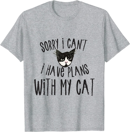 Sorry I can't I have plans with my Cat T-Shirt Arts & Entertainment > Party & Celebration > Gift Giving Caterpillar Heather Grey Men 3XL