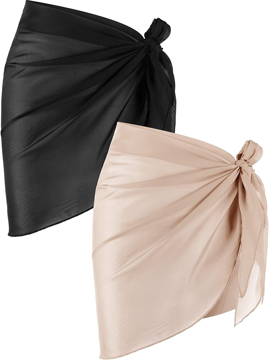 Chuangdi 2 Pieces Women Beach Wrap Sarong Cover up Chiffon Swimsuit Wrap Skirts Apparel & Accessories > Clothing > Swimwear Kylie Max   