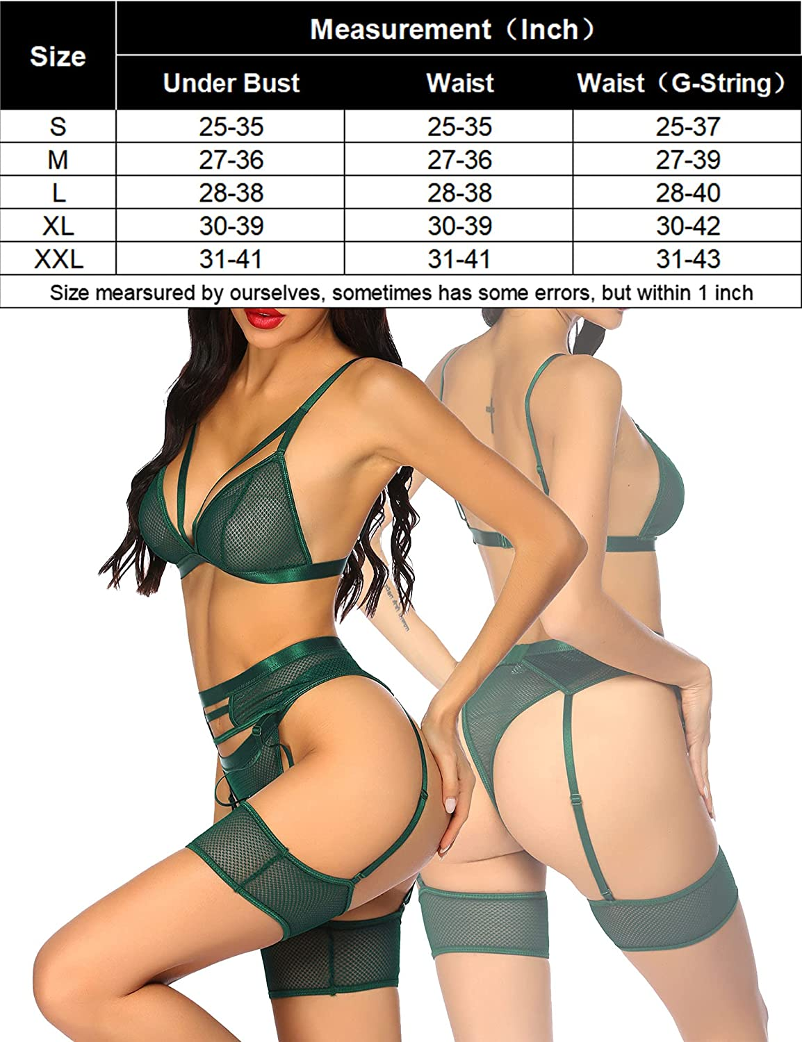 Avidlove Women Sexy Lingerie Set with Garter Belts and Leg Garter Mesh Bra and Panty Sets Lace Teddy Apparel & Accessories > Clothing > Underwear & Socks > Lingerie Avidlove   