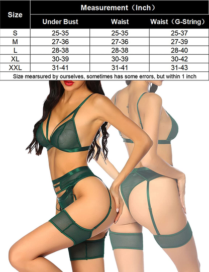 Avidlove Women Sexy Lingerie Set with Garter Belts and Leg Garter Mesh Bra and Panty Sets Lace Teddy Apparel & Accessories > Clothing > Underwear & Socks > Lingerie Avidlove   