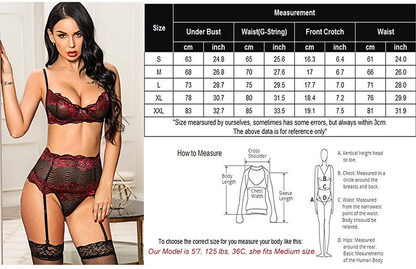 Avidlove Women Lingerie Set with Garter Belts Sexy Bra and Panty Underwire Lingerie Sets Apparel & Accessories > Clothing > Underwear & Socks > Lingerie Avidlove   