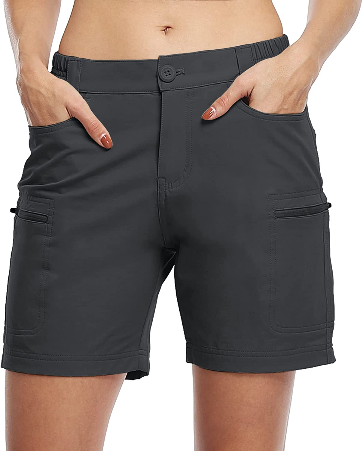 Willit Women'S Hiking Cargo Shorts Stretch Golf Active Shorts Outdoor Summer Shorts with Pockets Water Resistant 5" Apparel & Accessories > Clothing > Shorts Kylie Max   