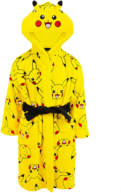 Pokemon Dressing Gown Boys Girls Pikachu Kids Pocket Bathrobe Apparel & Accessories > Clothing > Sleepwear & Loungewear > Robes Kylie Max   