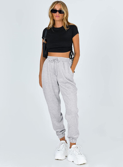Ezymall Womens Sweatpants Comfy High Waisted Workout Athletic Lounge Joggers Pants with Pockets Apparel & Accessories > Clothing > Activewear Kylie Max   
