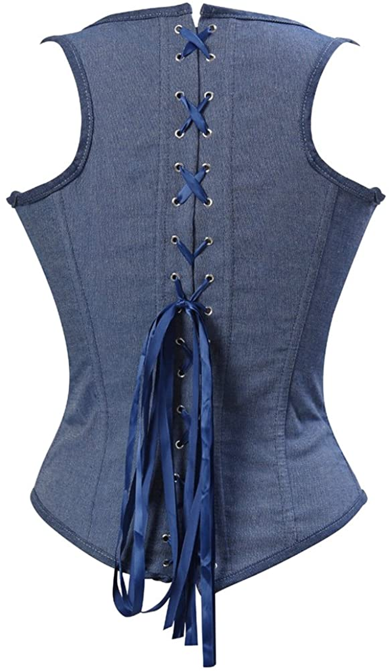 Frawirshau Women'S Gothic Steampunk Corset Bustier Waist Cincher Underbust Corset Vest Tank Top Apparel & Accessories > Clothing > Underwear & Socks > Lingerie frawirshau   