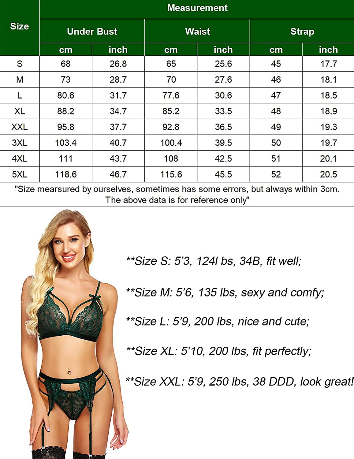 Avidlove Women Lingerie Set Lace Teddy Strap Babydoll Bodysuit with Garter Belts Apparel & Accessories > Clothing > Underwear & Socks > Lingerie Avidlove   