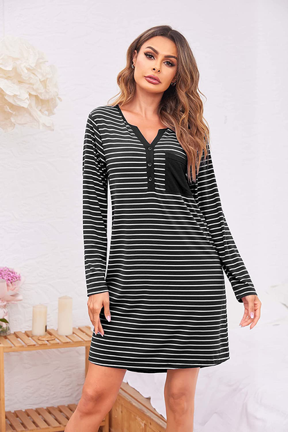 Ekouaer Women'S Nightshirt Long Sleeve Button down Nightgown V-Neck Sleepwear Short Sleeve Pajama Dress Apparel & Accessories > Clothing > Sleepwear & Loungewear > Nightgowns Kylie Max   