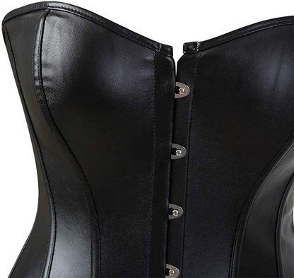 Frawirshau Faux Leather Corsets for Women Sexy Lace up Boned Overbust Corset Bustier Lingerie Top Apparel & Accessories > Clothing > Underwear & Socks > Lingerie frawirshau   