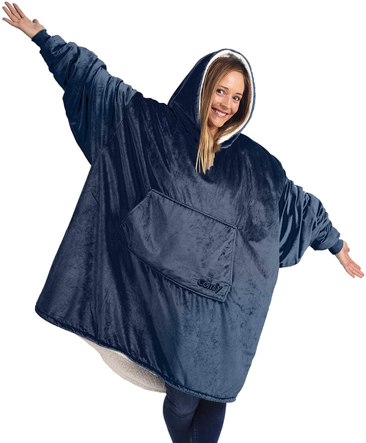 THE COMFY Original | Oversized Microfiber & Sherpa Wearable Blanket, Seen On Shark Tank, One Size Fits All Blue Arts & Entertainment > Party & Celebration > Gift Giving THE COMFY Blue Adult 