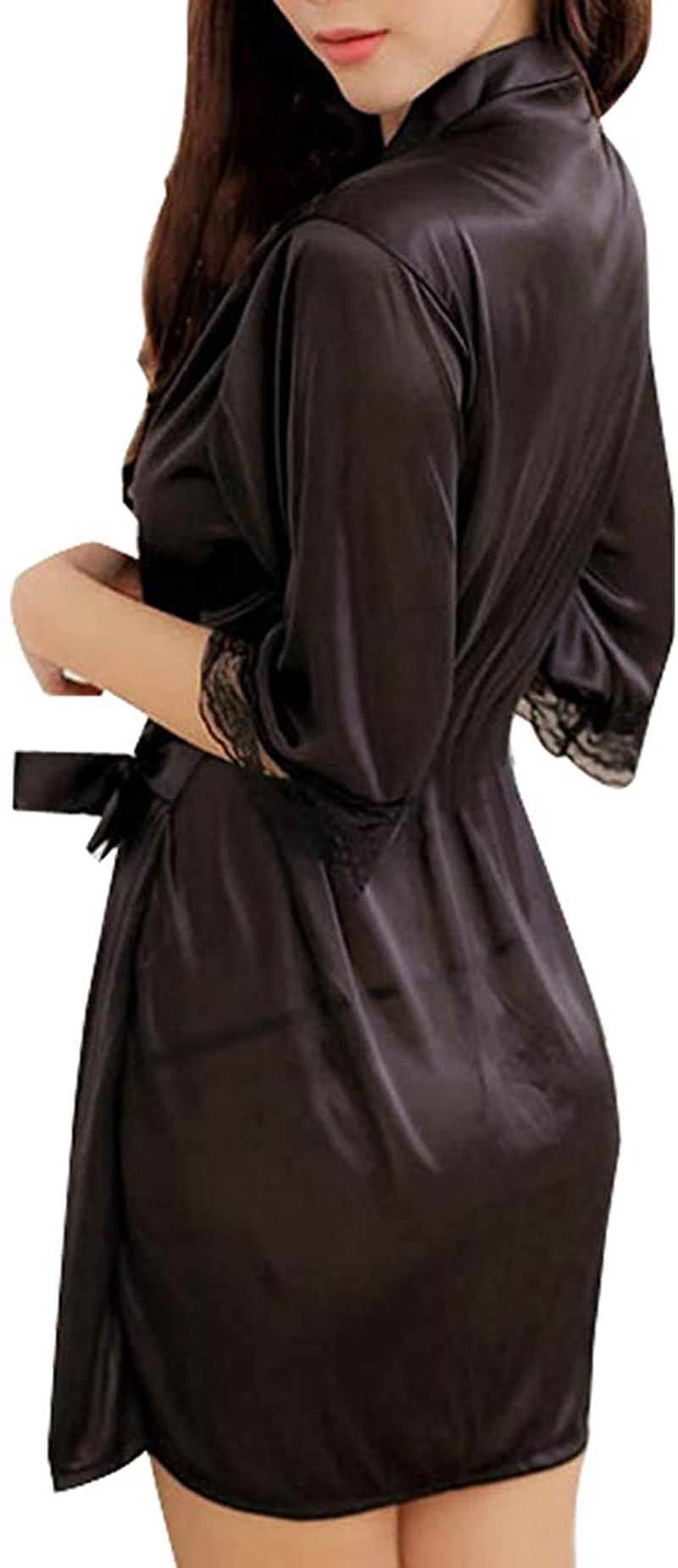 Sidiou Group Women Dressing Nightgown Kimono Robe Lace Nightwear Sexy Sleepwear Apparel & Accessories > Clothing > Sleepwear & Loungewear > Robes Sidiou Group   