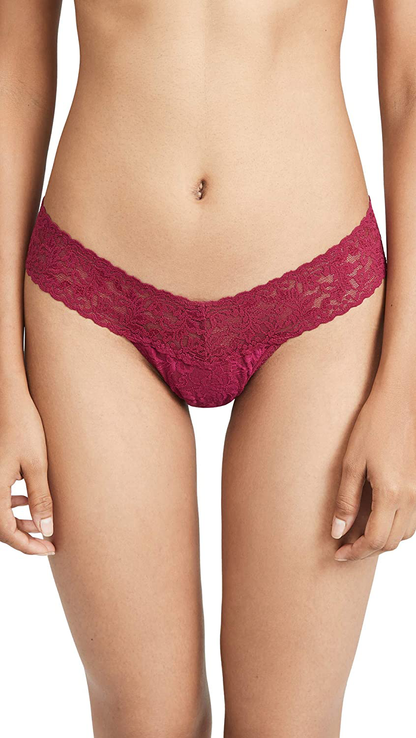 hanky panky, Signature Lace Low Rise Thong, One Size (2-12) Apparel & Accessories > Clothing > Underwear & Socks > Underwear hanky panky Cranberry One Size 