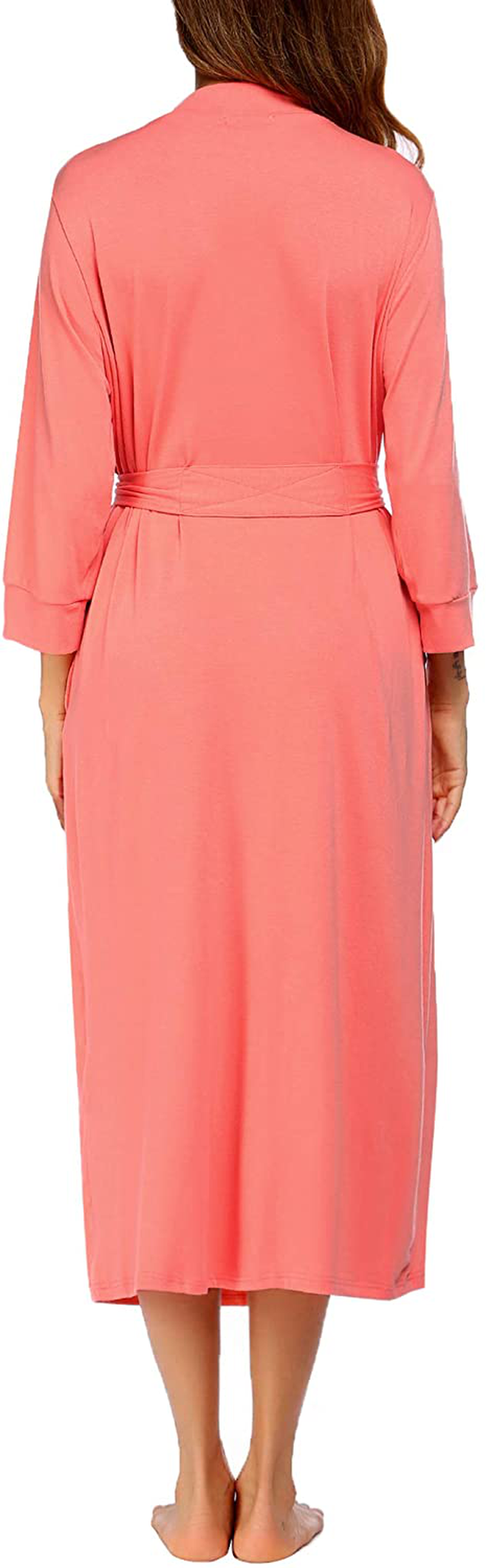 MAXMODA Women Kimono Robes Long Knit Bathrobe Soft Robe Casual Ladies Loungewear S-3XL Apparel & Accessories > Clothing > Sleepwear & Loungewear > Robes Kylie Max   