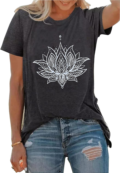 QIANRUO Lotus Flower Tank Top Women Meditation Yoga Shirts Casual Workout Muscle Tank Top Summer Sleeveless Graphic Tees Vest Apparel & Accessories > Clothing > Activewear Kylie Max   